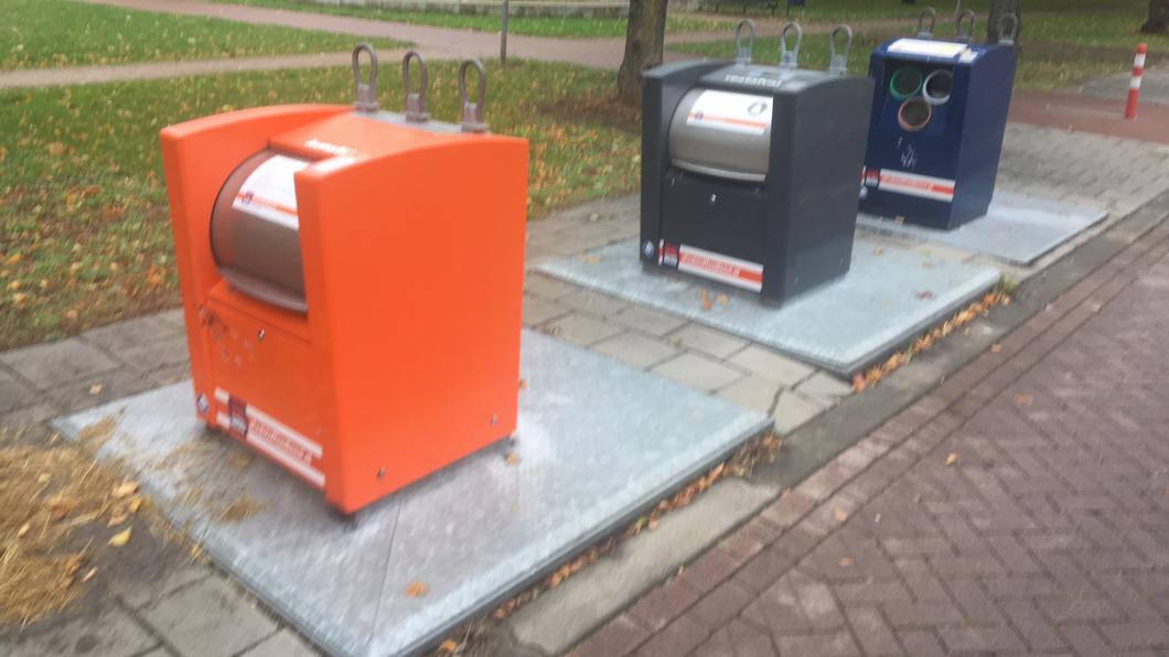 ondergrondse afvalcontainers voor plastic, restafval en glas