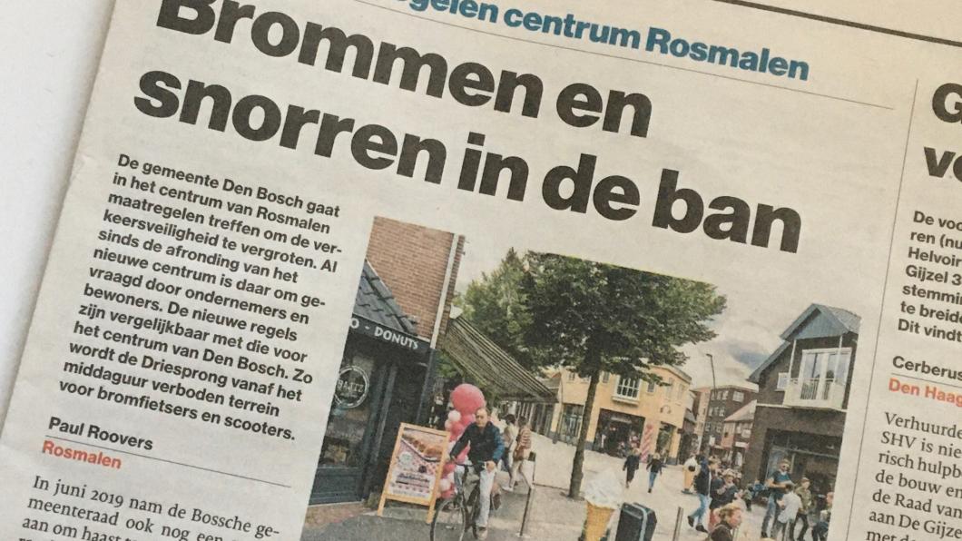 artikel Brabants Dagblad verkeersplannen Rosmalen centrum 22 januari 2021