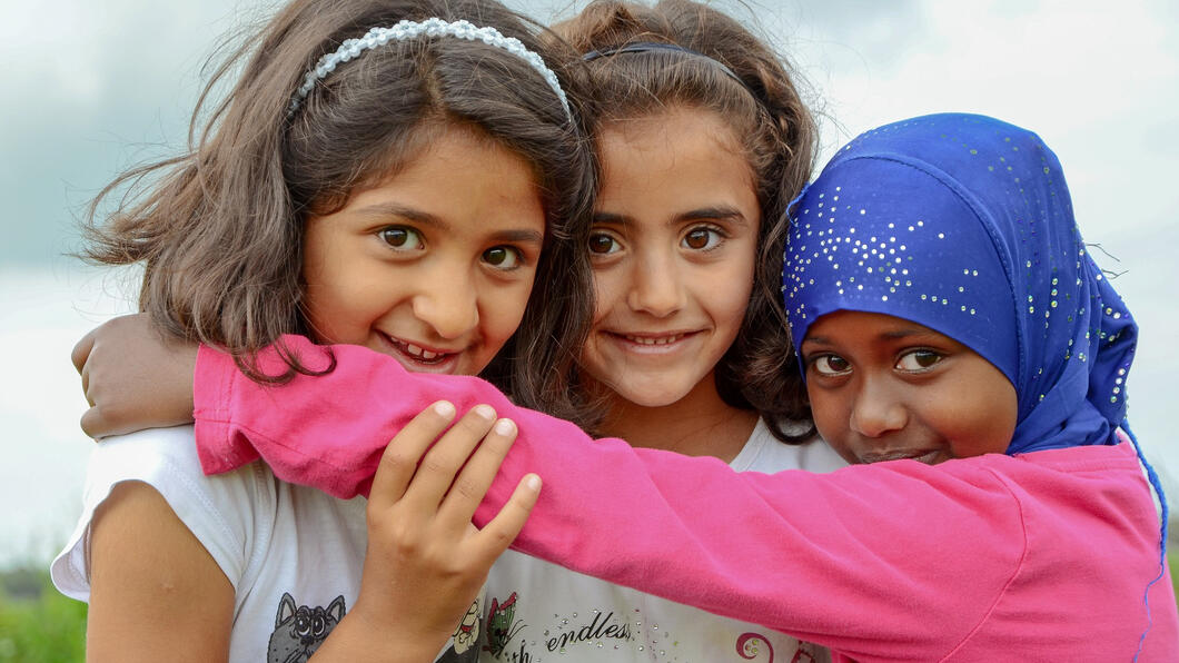 drie vluchtelingenkinderen