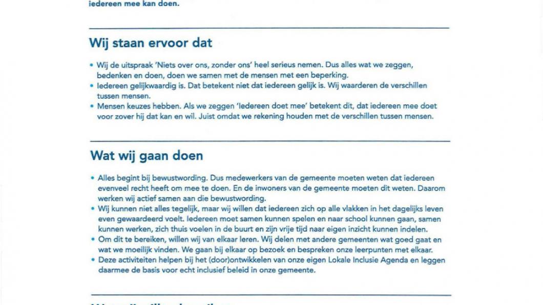 Manifest 'iedereen doet mee' 'iedereen doet mee'