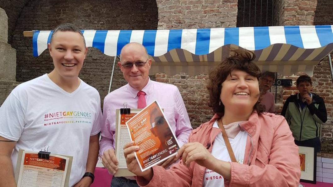 roze zaterdag patrick leenders, esther de ruiter, andre bannink niet gay genoeg 24 juni 2017.jpg