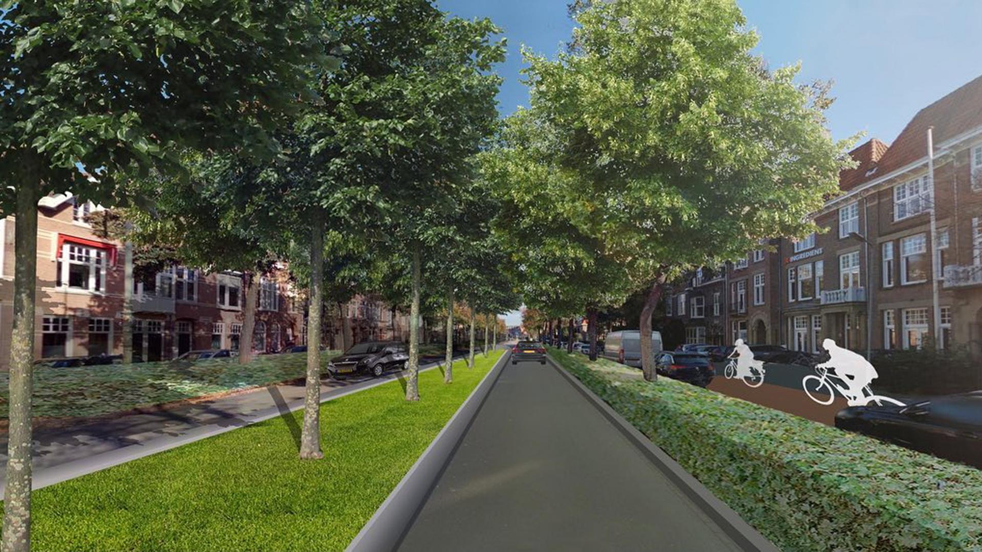 Impressie van de  Koningsweg na herinrichting