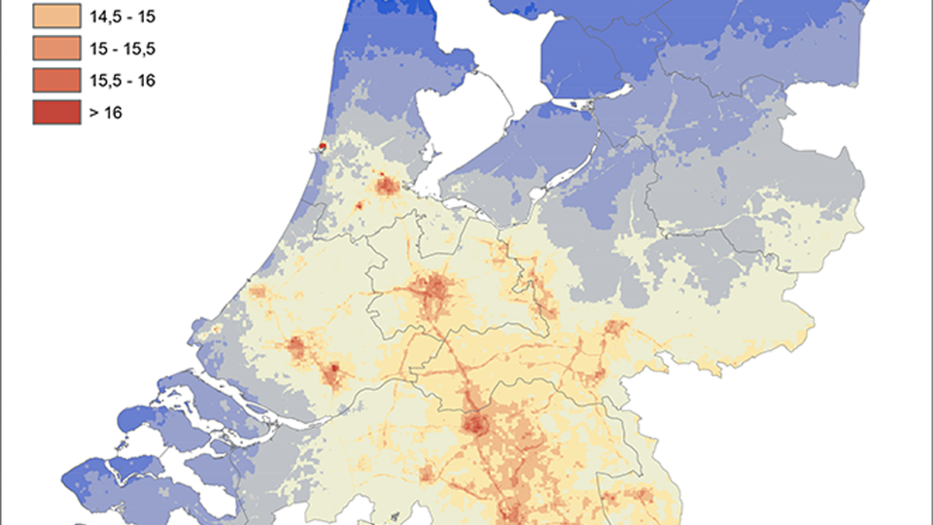 fijnstofverdeling over nederland oktober 2016 bron rivm.png